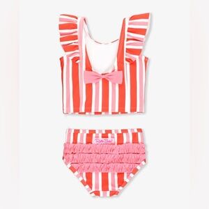 Ruffle Butts Cayenne Pop Stripe Waterfall Tankini 12-18 Months